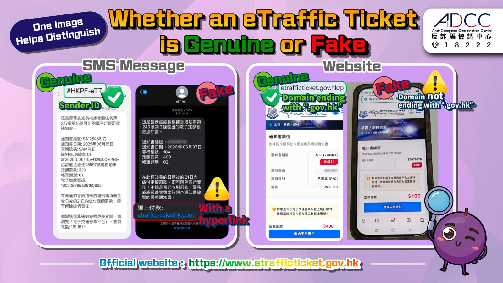 Beware of Upgraded Fake eTraffic Ticket SMS Scams