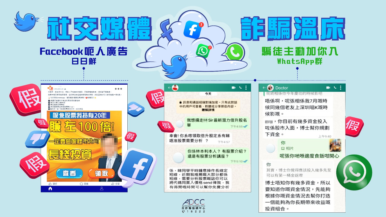 社交媒体成诈骗温床：Facebook 假冒投资达人广告、WhatsApp拉人入投资群组⋯⋯ | 最新骗案警示| 反诈骗协调中心(ADCC)