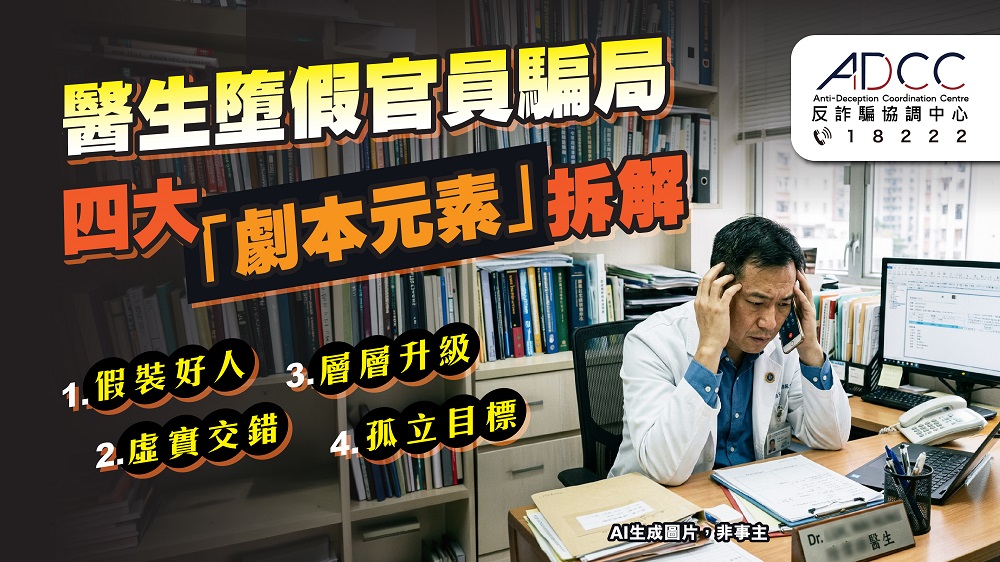 醫生墮「精裝版」假冒官員騙局 含四大劇本元素：假裝好人、虛實交錯…假冒官員